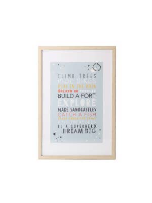 Baby Blue Framed Glass Print 43x63