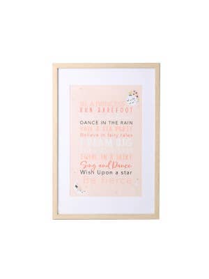 Baby Pink Framed Glass Print 43x63