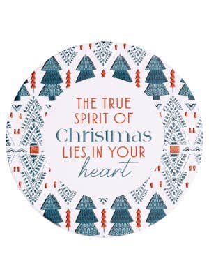 Christmas Heart Ceramic Coaster