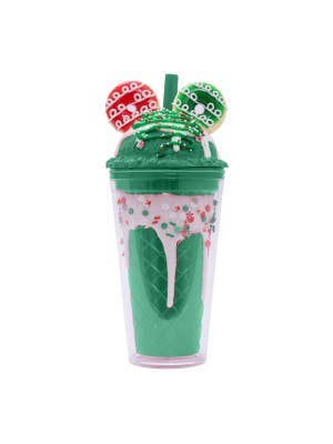 Christmas Donut Green Sorbet Sipper