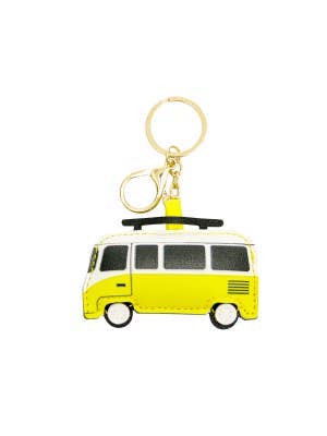 Caravan Yellow Van Keychain Bag Tag