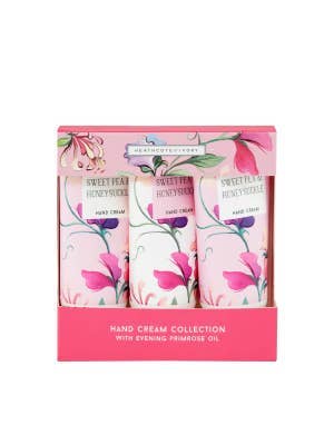 Heathcote & Ivory Sweet Pea & Honeysuckle Hand Cream Trio