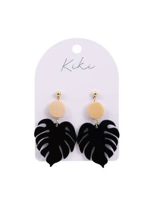 KiKi Black Leaf Earrings
