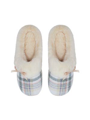 SnuggUps Women's Slide Cream Plaid