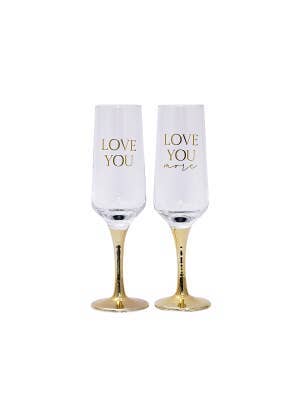 Wedding Love You Champagne Flutes Set Of 2