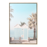 Coast Beach Huts Framed Canvas 94x64