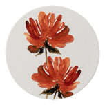 Home Sweet Home Rust Floral Ceramic Coaster