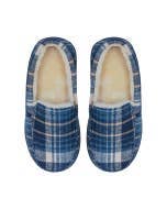 SnuggUps Men's Moccasin Navy Plaid