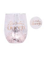 Celebration Birthday Glitter Stemless Glass & Badge Set