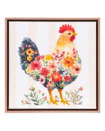 Cottage Grove Pink Hen Framed Canvas 44x44