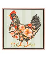 Cottage Grove Green Hen Framed Canvas 44x44