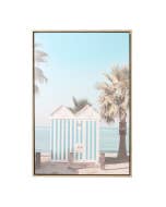 Coast Beach Huts Framed Canvas 94x64